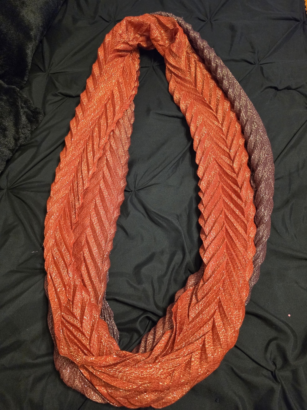 Metallic Orange Ombre Infinity Scarf
